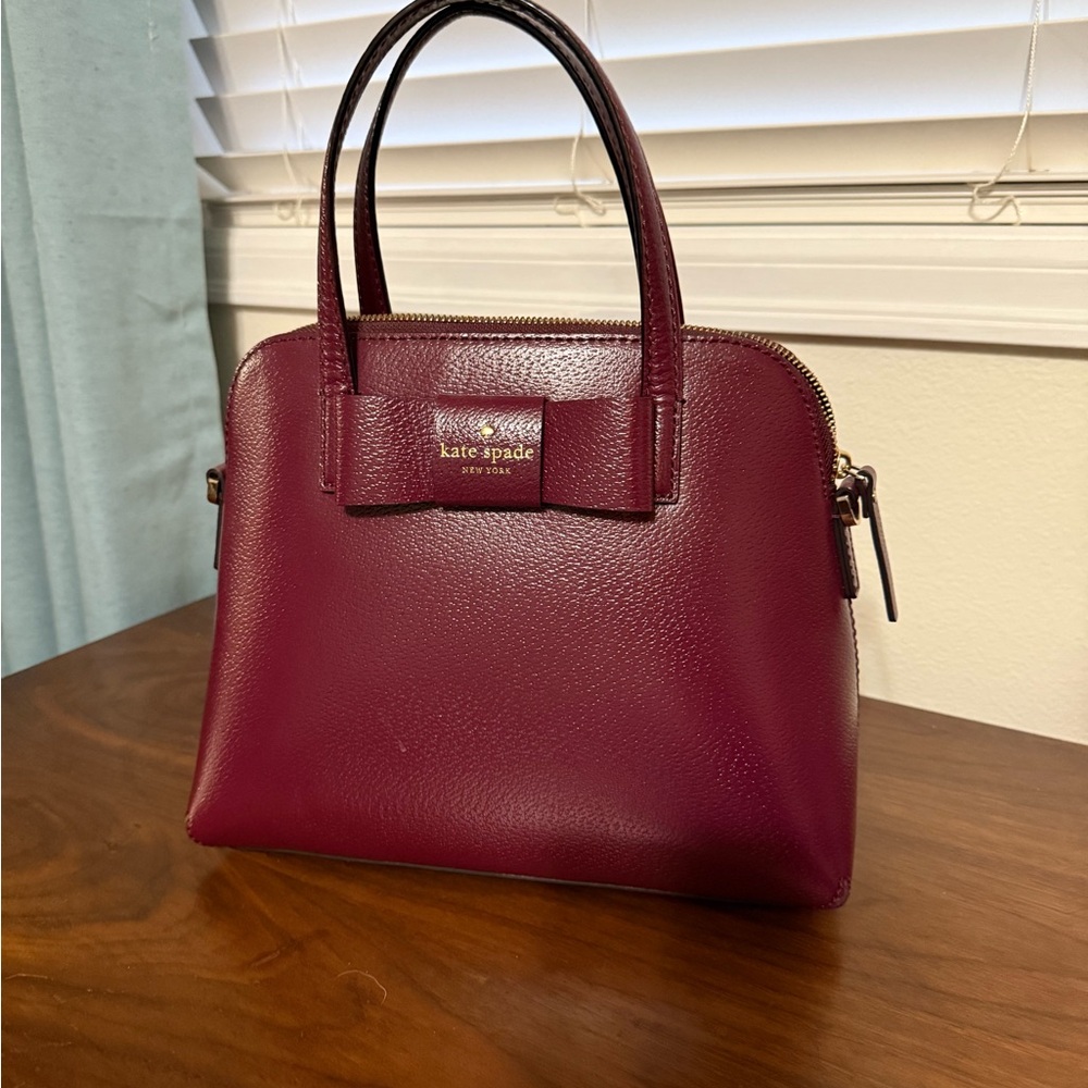 Kate Spade Matthew Street Maise Leather Shoulder Or Crossbody Deep Maroon Purse